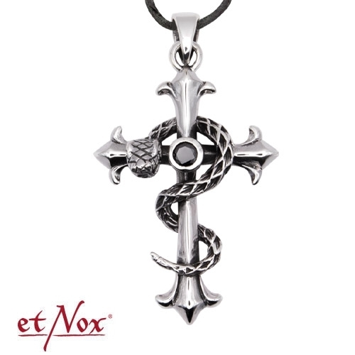 etNox Anhänger "Schlangenkreuz" Edelstahl