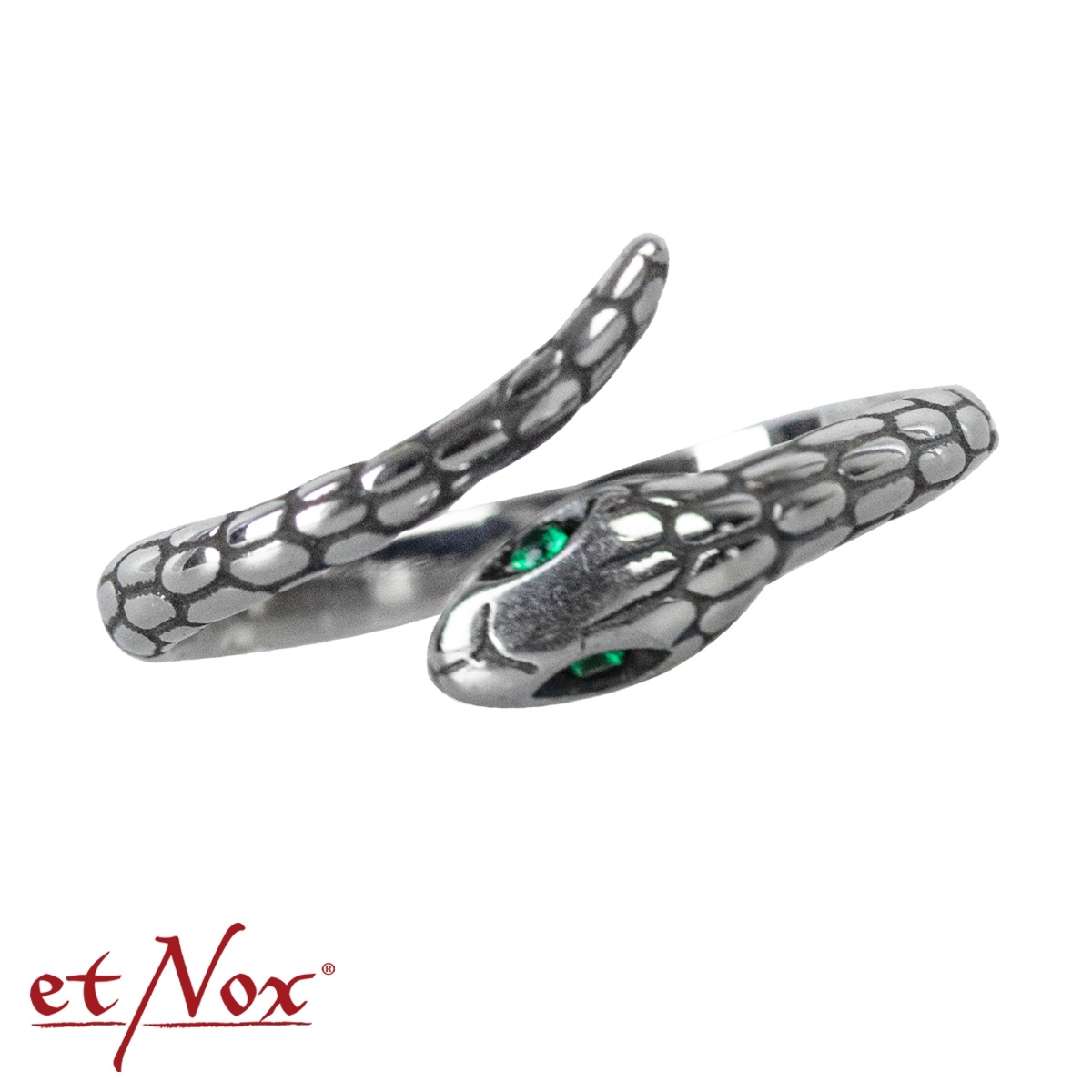 etNox Edelstahlring "Schlange" mit Zirkonia