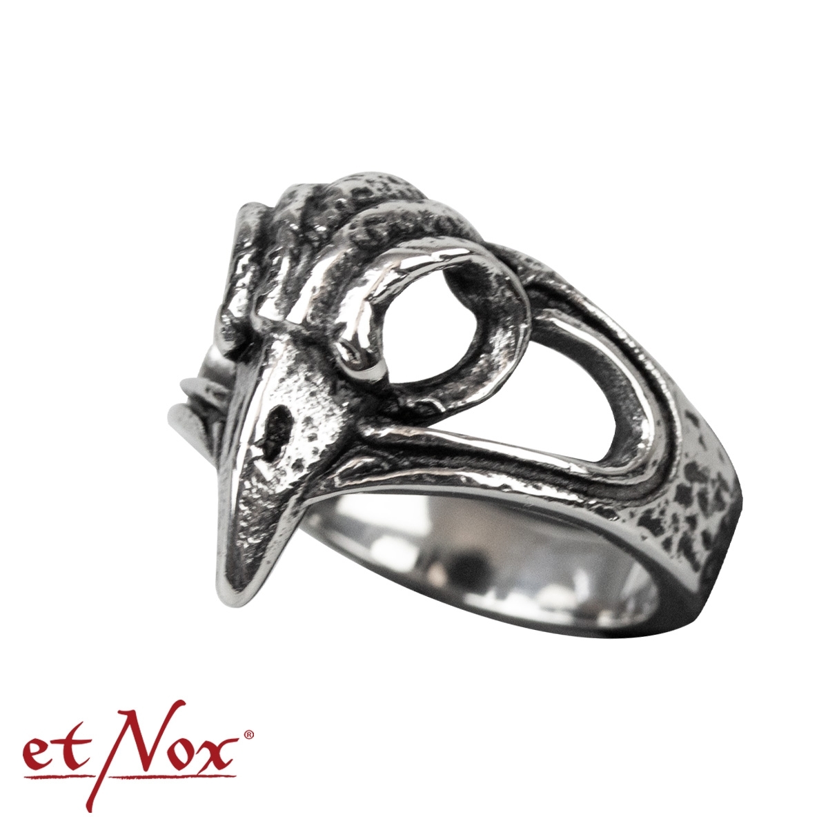 etNox Edelstahlring "Vogelschädel"