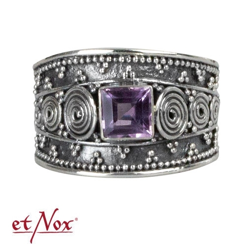 etNox Silberring "Bali Classic" mit Amethyst