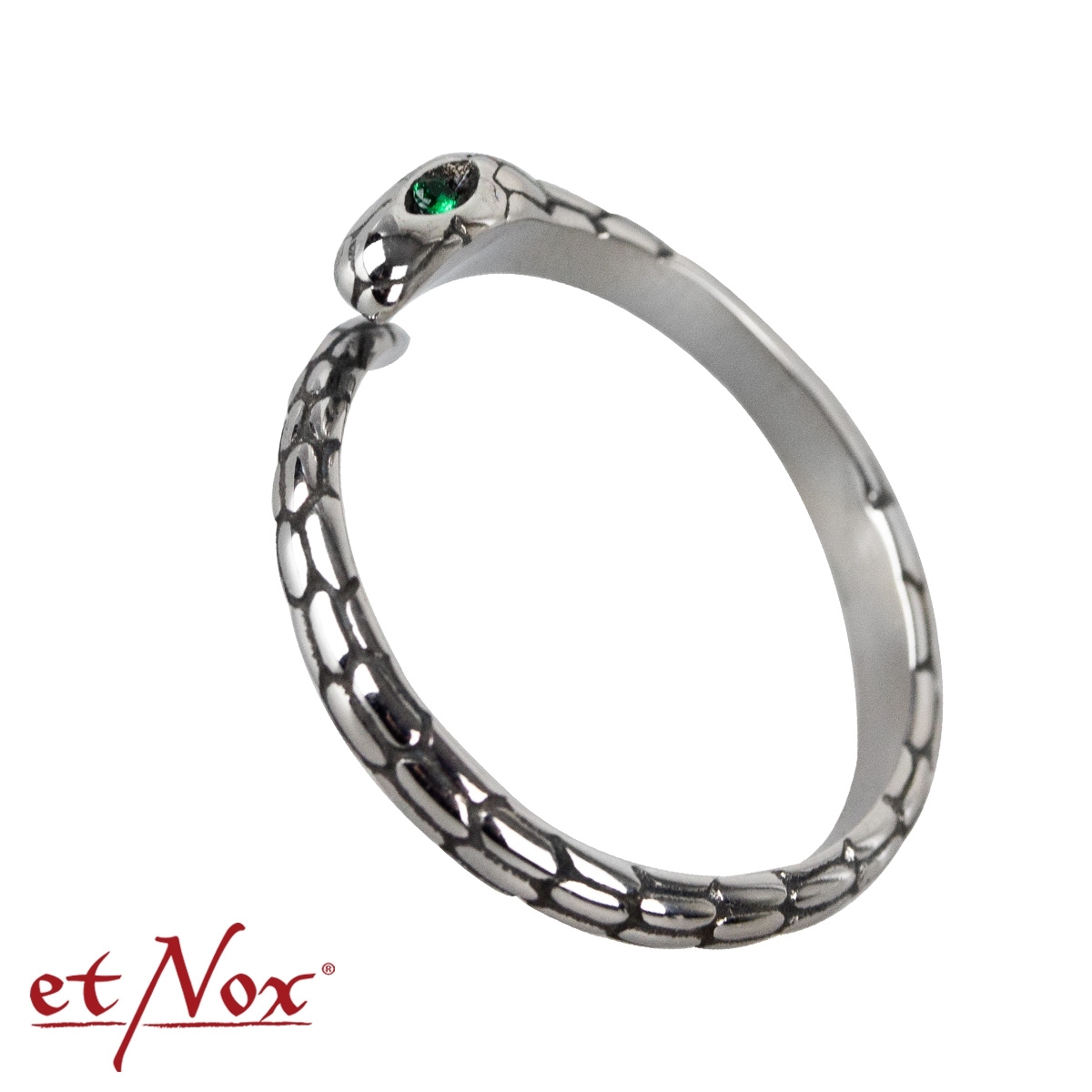 etNox Edelstahlring "Schlange" mit Zirkonia