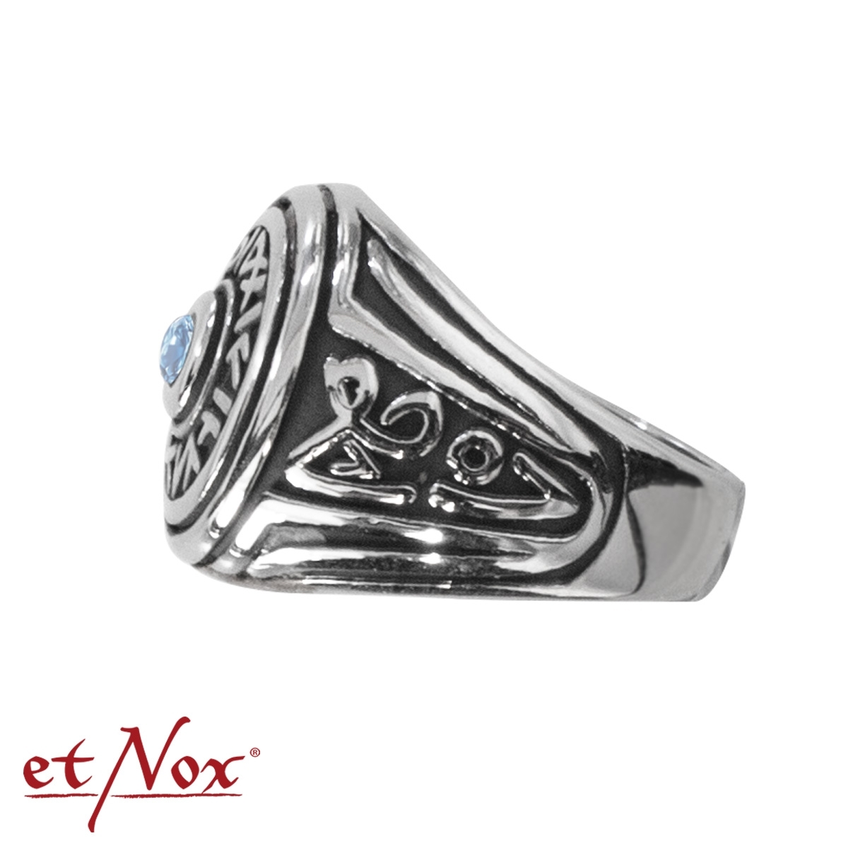 etNox Edelstahlring "Secret Signs" in Antik-Optik