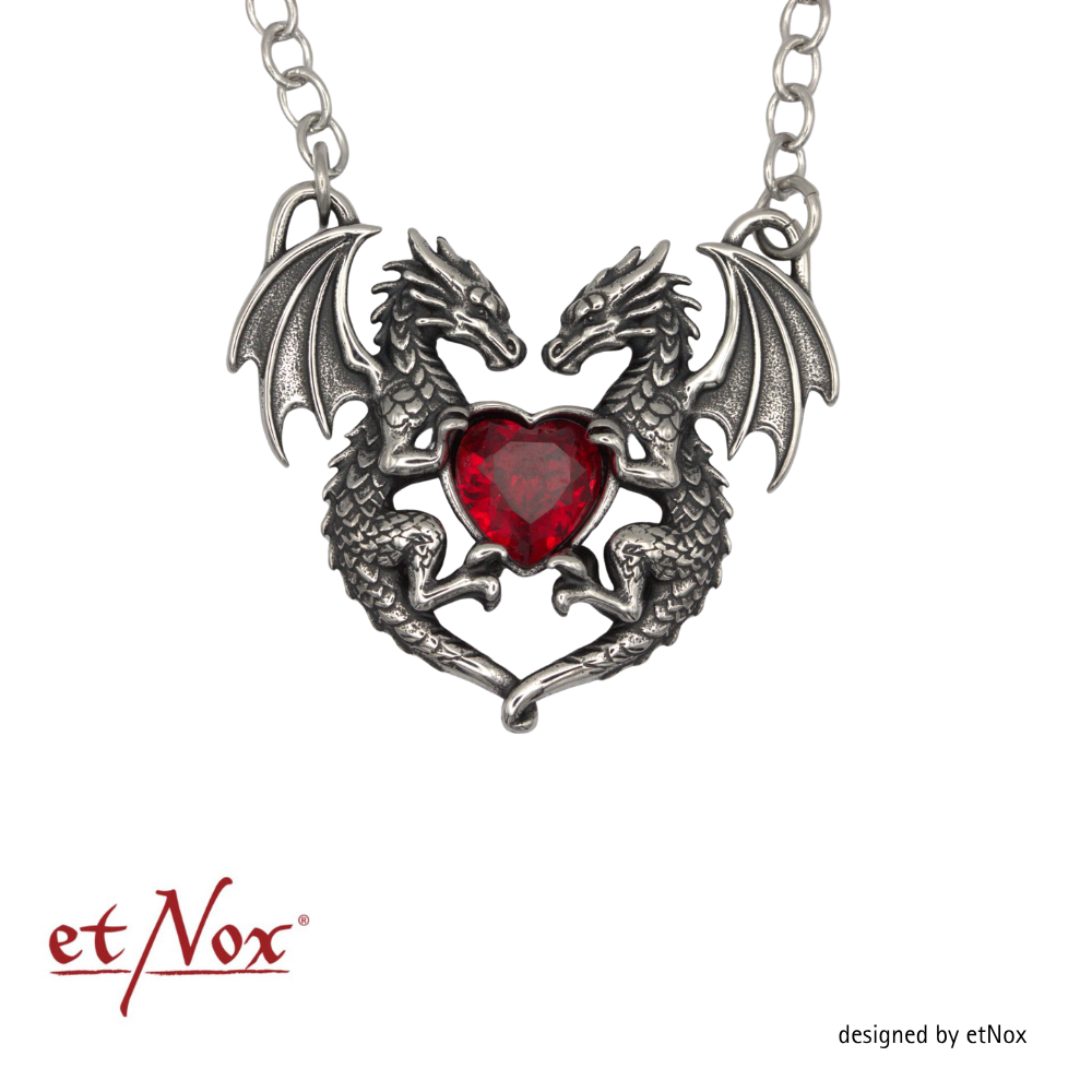 etNox - Kette "Dragon Heart" Edelstahl mit Stein