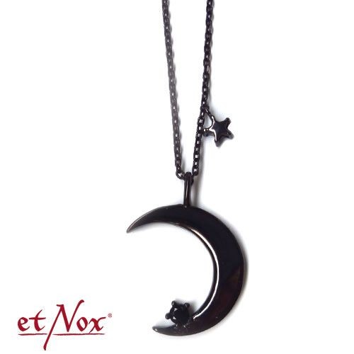 etNox Silberkette "Schwarzer Mond" mit Zirkonia