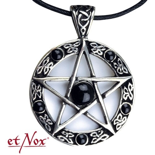 etNox-Anhänger "Black Pentagramm" 925 Silber