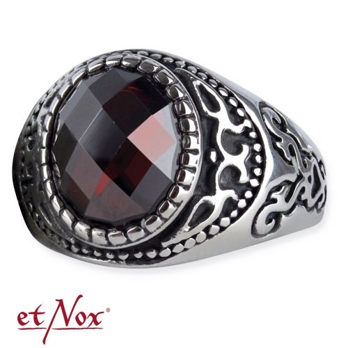 etNox Ring "Bohemian Crystal" Edelstahl