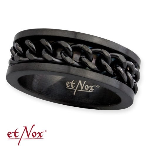 etNox - Ring "Mesh Steel Ring" Edelstahl schwarz
