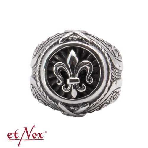 etNox - Ring "Siegel-Lilie" 925 Silber