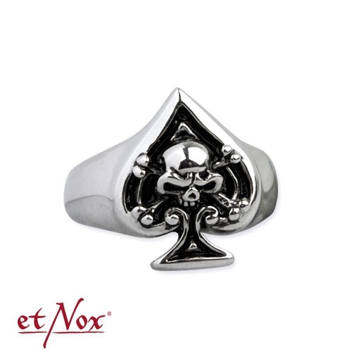 etNox - Ring "Ace of Spades Skull" Edelstahl