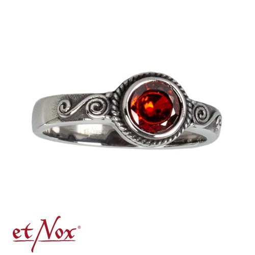 etNox - Ring "Spiral Red" Edelstahl mit Zirkonia