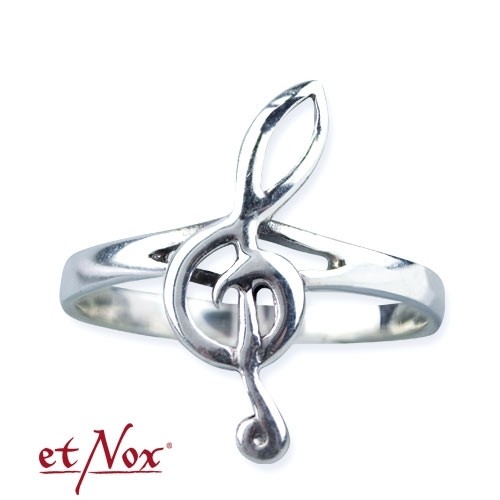 etNox - Ring "Notenschlüssel" 925 Silber
