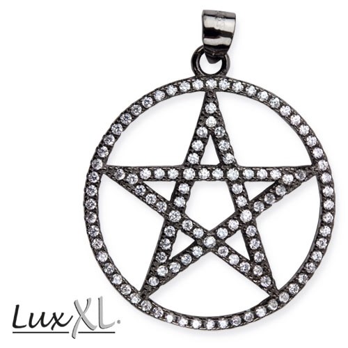 LuxXL Silberanhänger "Pentagramm" mit Zirkonia