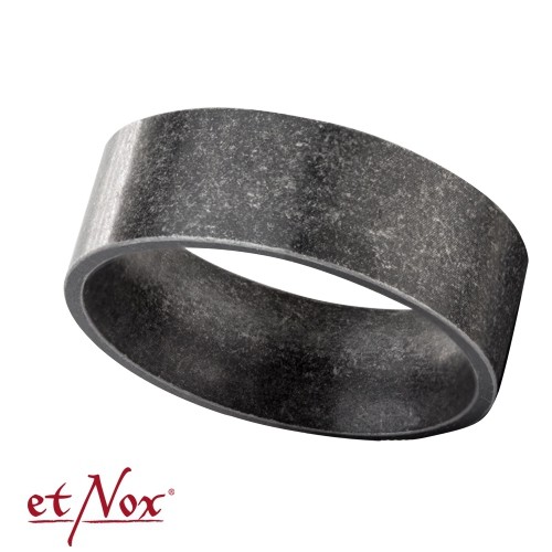 etNox Edelstahlring "Antique Metal Ring" 8 mm