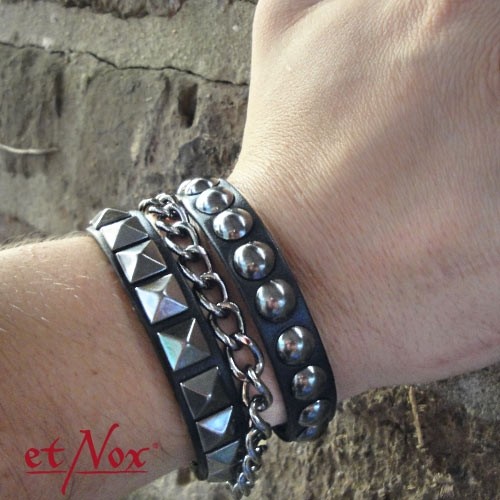 etNox - Armband "Three Metals" Leder und Zink