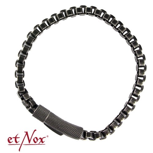 etNox - Armband "Black Steel" Edelstahl 20 cm
