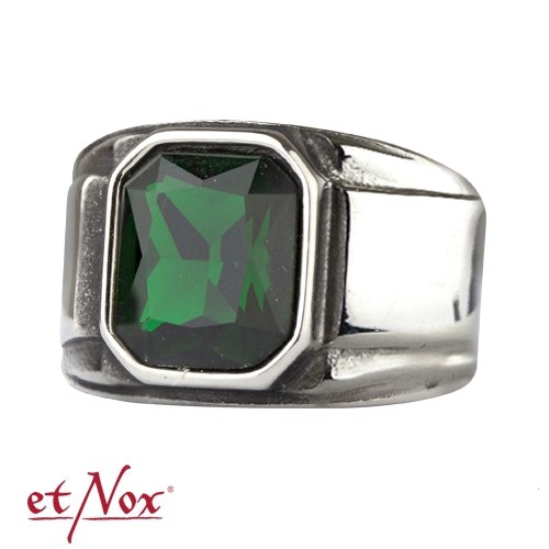 etNox - Ring "Simply Green" Edelstahl mit Stein