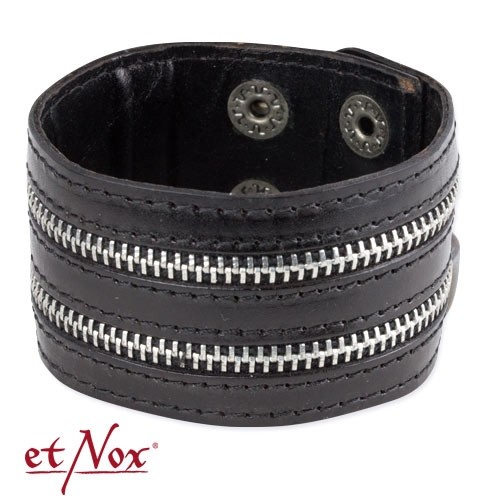 etNox - Armband "Zippers" Leder und Zink