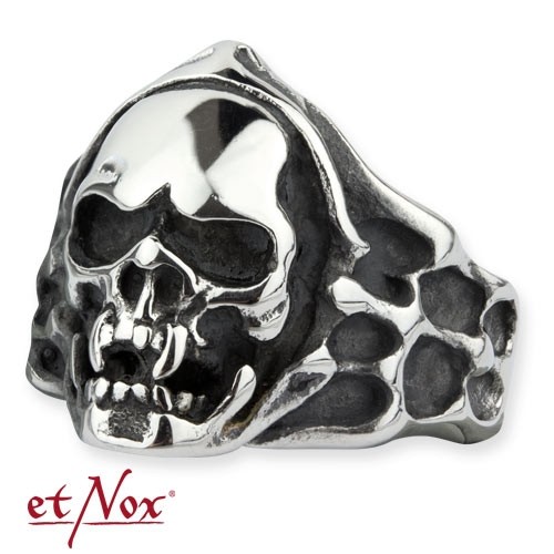 etNox - Ring "Mummy Skull" Edelstahl