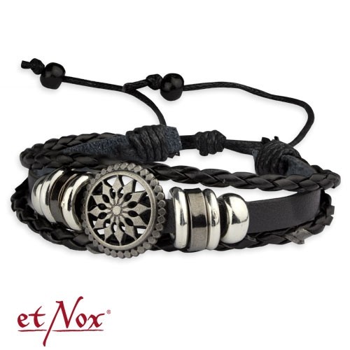 etNox - Armband "schwarz" Leder und Zink