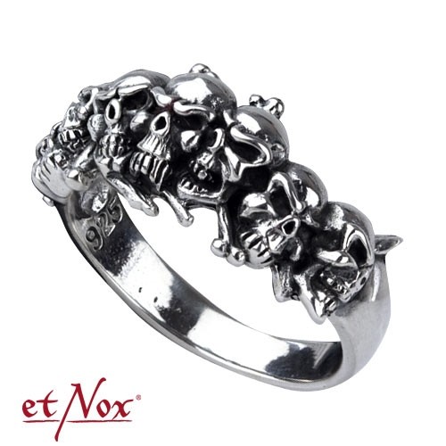 etNox - Ring "Skulls" 925 Silber