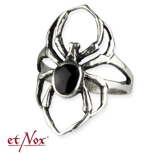 etNox - Ring "Black Spider" 925 Silber