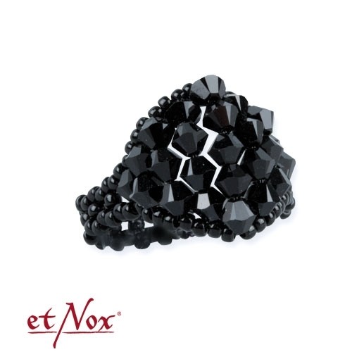 etNox - Ring "Black Crystal" Glas