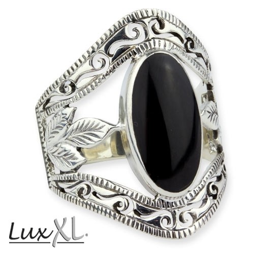 LuxXL Silberring mit Onyx