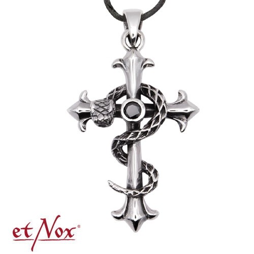 etNox - Anhänger "Schlangenkreuz" 925 Silber
