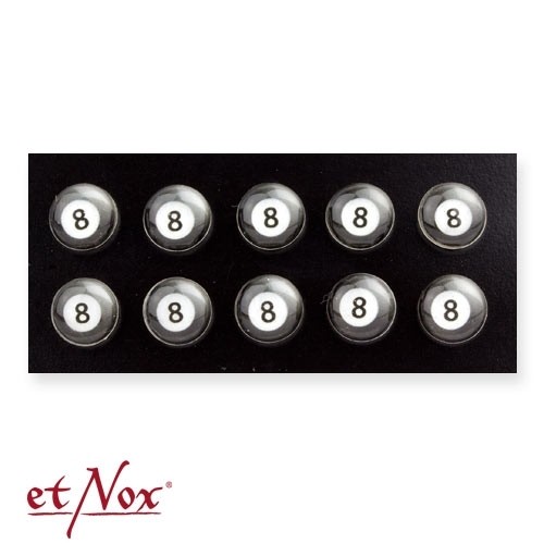 etNox - Ohrstecker "8 Ball" 925 Silber mit Epoxy