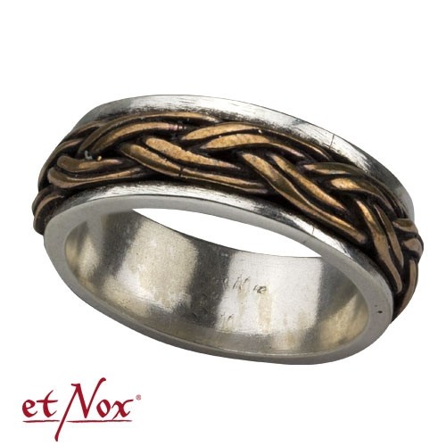etNox-Ring "Keltischer Knoten" 925 Silber mit Bronze