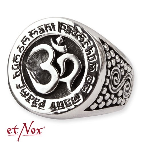 etNox - Ring "Signet Om" 925 Silber