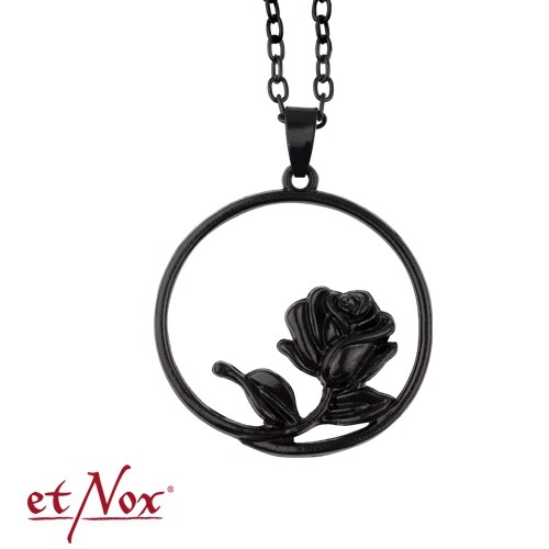 etNox - Halskette "Black Rose Circle"